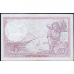 F 04-09 - 21/09/1939 - 5 francs - Violet modifié - Série Q.63119 - Etat : TTB+