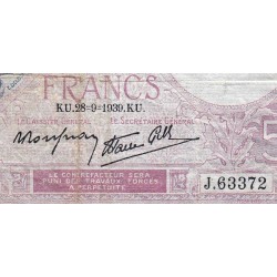 F 04-10 - 28/09/1939 - 5 francs - Violet modifié - Série J.63372 - Etat : TB