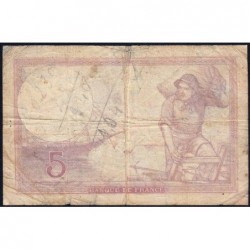 F 04-10 - 28/09/1939 - 5 francs - Violet modifié - Série O.63372 - Etat : B+