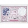 F 04-13 - 26/10/1939 - 5 francs - Violet modifié - Série W.65238  (remplacement) - Etat : SUP-