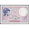 F 04-06 - 17/08/1939 - 5 francs - Violet modifié - Série T.61219 - Etat : TTB-