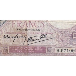 F 04-16 - 05/12/1940 - 5 francs - Violet modifié - Série H.67109 - Etat : B+