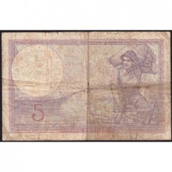 F 03-17 - 10/08/1933 - 5 francs - Violet - Série H.56749 - Etat : B