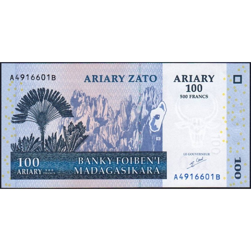 Madagascar - Pick 86a - 100 ariary - 500 francs - Série A B - 2004 - Etat : NEUF