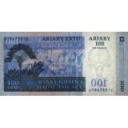 Madagascar - Pick 86b - 100 ariary - 500 francs - Série B E - 2004 (2007) - Etat : NEUF