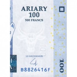 Madagascar - Pick 86b - 100 ariary / 500 francs - Série B F - 2004 (2007) - Etat : NEUF
