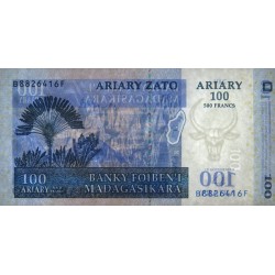 Madagascar - Pick 86b - 100 ariary - 500 francs - Série B F - 2004 (2007) - Etat : NEUF