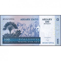 Madagascar - Pick 86b - 100 ariary / 500 francs - Série B G - 2004 (2007) - Etat : NEUF
