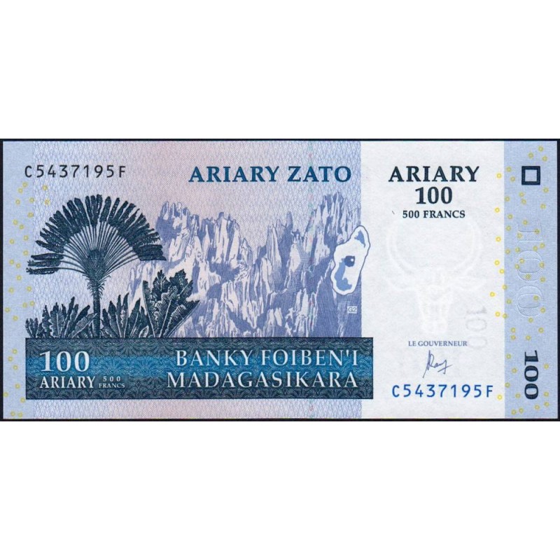 Madagascar - Pick 86c - 100 ariary - 500 francs - Série C F - 2004 (2016) - Etat : NEUF