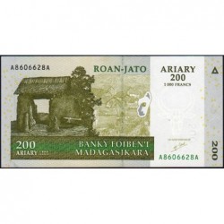 Madagascar - Pick 87a - 200 ariary - 1'000 francs - Série A A - 2004 - Etat : NEUF