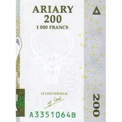 Madagascar - Pick 87a - 200 ariary / 1'000 francs - Série A B - 2004 - Etat : NEUF