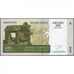 Madagascar - Pick 87a - 200 ariary - 1'000 francs - Série A H - 2004 - Etat : NEUF