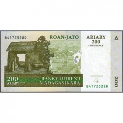 Madagascar - Pick 87b - 200 ariary - 1'000 francs - Série B D - 2004 (2007) - Etat : NEUF