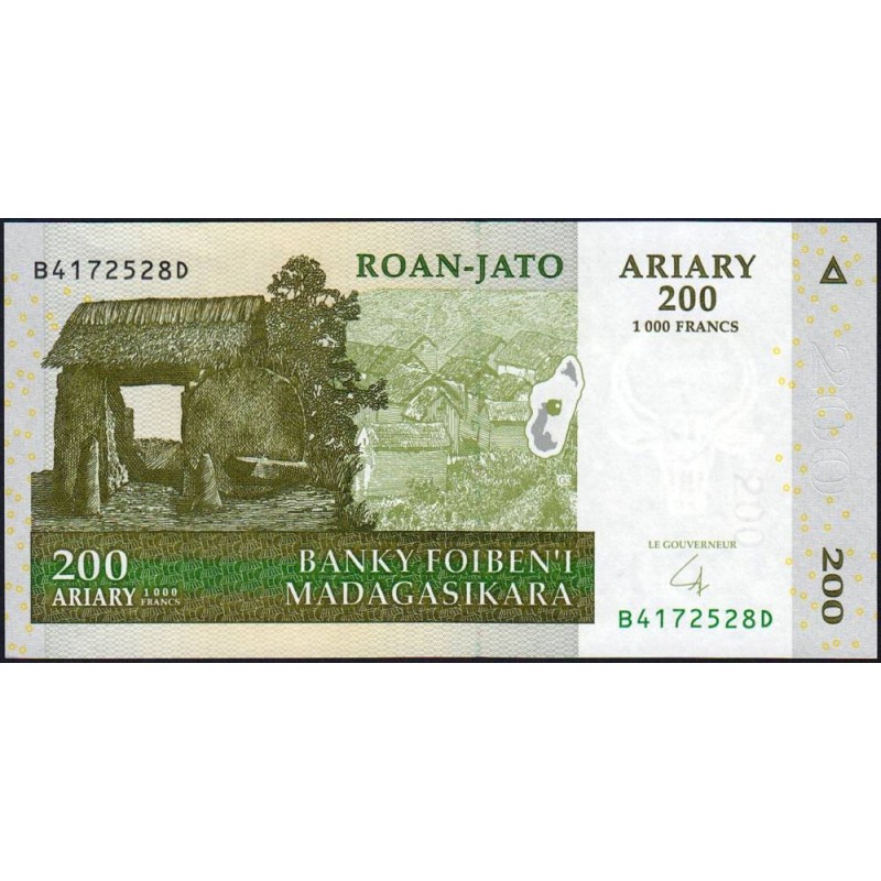 Madagascar - Pick 87b - 200 ariary - 1'000 francs - Série B D - 2004 (2007) - Etat : NEUF