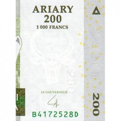 Madagascar - Pick 87b - 200 ariary - 1'000 francs - Série B D - 2004 (2007) - Etat : NEUF