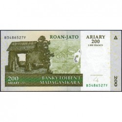 Madagascar - Pick 87b - 200 ariary - 1'000 francs - Série B F - 2004 (2007) - Etat : NEUF
