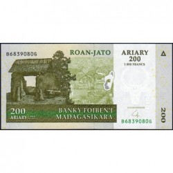 Madagascar - Pick 87b - 200 ariary - 1'000 francs - Série B G - 2004 (2007) - Etat : NEUF