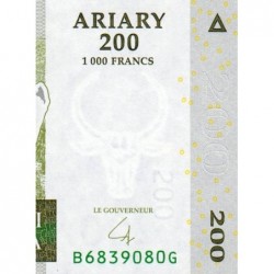 Madagascar - Pick 87b - 200 ariary / 1'000 francs - Série B G - 2004 (2007) - Etat : NEUF