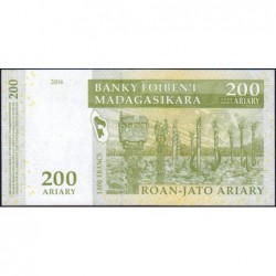 Madagascar - Pick 87b - 200 ariary - 1'000 francs - Série B H - 2004 (2007) - Etat : NEUF
