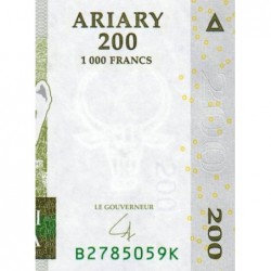 Madagascar - Pick 87b - 200 ariary - 1'000 francs - Série B K - 2004 (2007) - Etat : NEUF
