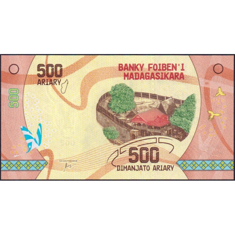 Madagascar - Pick 99 - 500 ariary - Série E - 2017 - Composite polymère - Etat : NEUF