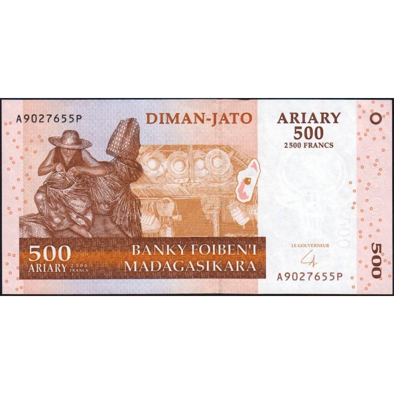 Madagascar - Pick 88b - 500 ariary - 2'500 francs - Série A P - 2004 (2007) - Etat : NEUF