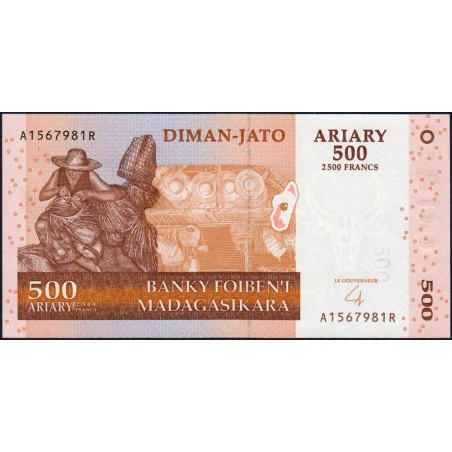 Madagascar - Pick 88b - 500 ariary / 2'500 francs - Série A R - 2004 (2007) - Etat : NEUF