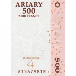 Madagascar - Pick 88b - 500 ariary - 2'500 francs - Série A R - 2004 (2007) - Etat : NEUF