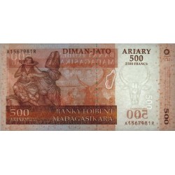 Madagascar - Pick 88b - 500 ariary - 2'500 francs - Série A R - 2004 (2007) - Etat : NEUF