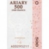 Madagascar - Pick 88b - 500 ariary - 2'500 francs - Série A T - 2004 (2007) - Etat : NEUF