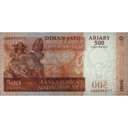 Madagascar - Pick 88b - 500 ariary - 2'500 francs - Série A T - 2004 (2007) - Etat : NEUF