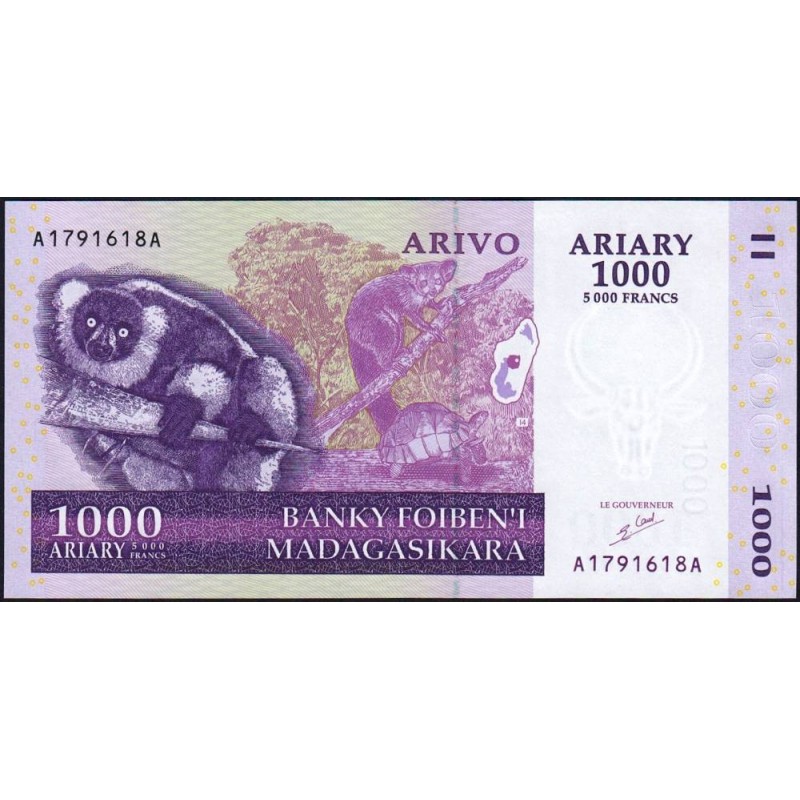 Madagascar - Pick 89a - 1'000 ariary / 5'000 francs - Série A A - 2004 - Etat : NEUF