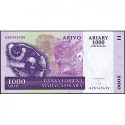 Madagascar - Pick 89b - 1'000 ariary - 5'000 francs - Série A V - 2004 (2007) - Etat : NEUF