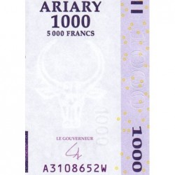 Madagascar - Pick 89b - 1'000 ariary / 5'000 francs - Série A W - 2004 (2007) - Etat : NEUF