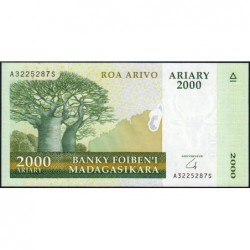 Madagascar - Pick 90b - 2'000 ariary - Série A S - 2008 -  Papier - Etat : NEUF