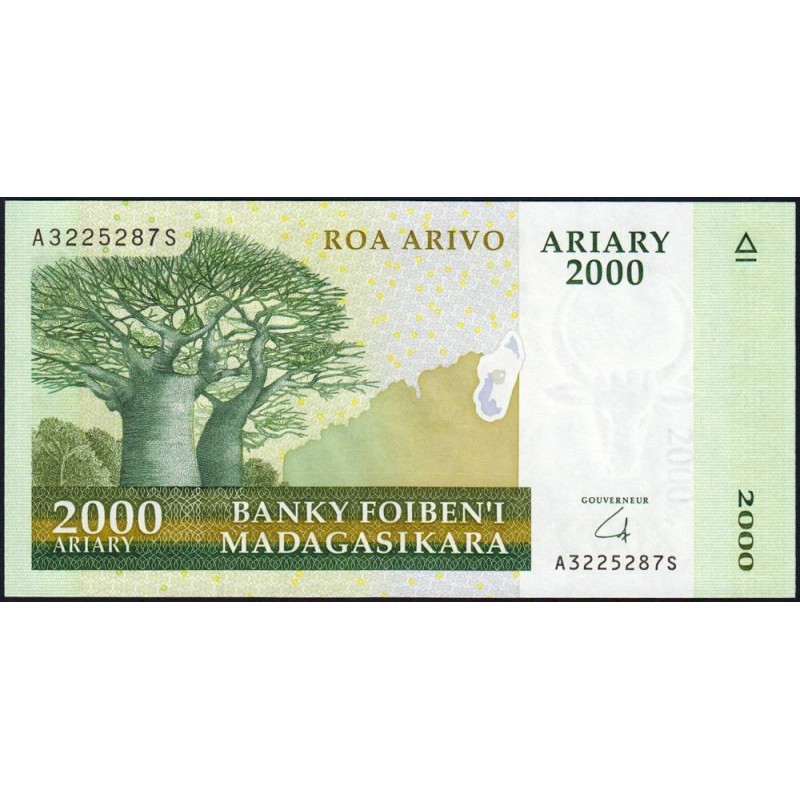 Madagascar - Pick 90b - 2'000 ariary - Série A S - 2008 -  Papier - Etat : NEUF