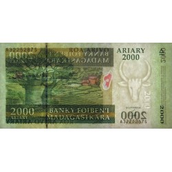 Madagascar - Pick 90b - 2'000 ariary - Série A S - 2008 -  Papier - Etat : NEUF