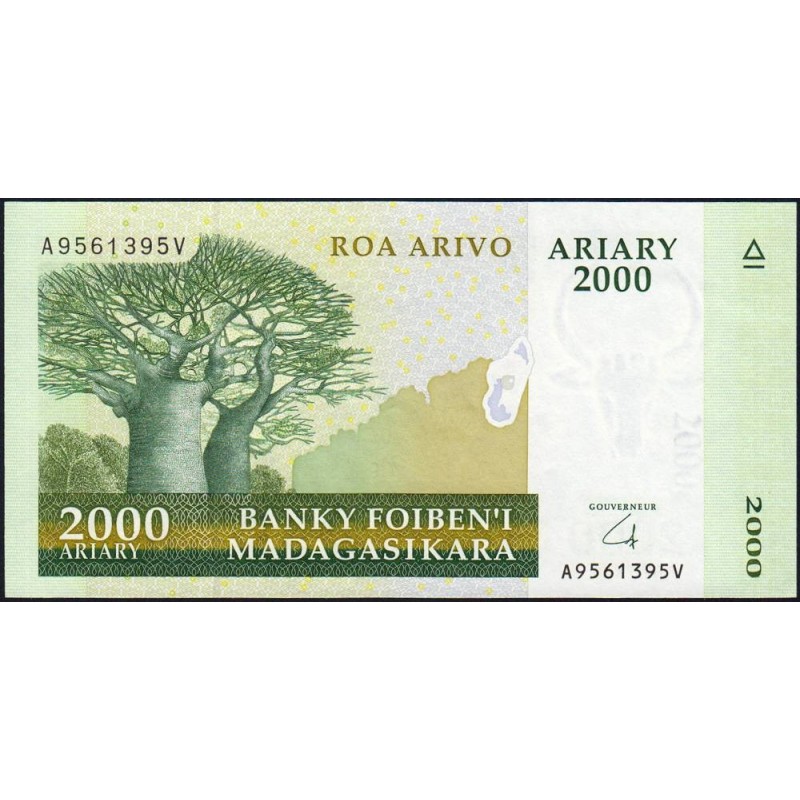 Madagascar - Pick 90b - 2'000 ariary - Série A V - 2008 - Etat : NEUF