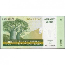 Madagascar - Pick 90b - 2'000 ariary - Série B D - 2008 -  Papier -  Etat : NEUF