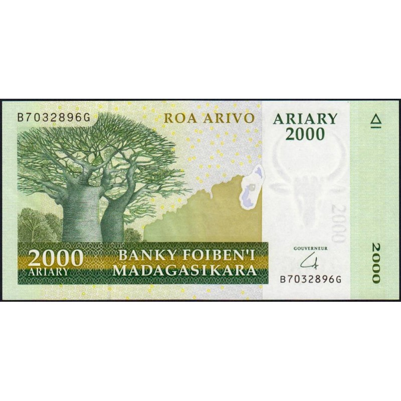Madagascar - Pick 90b - 2'000 ariary - Série B G - 2008 -  Papier -  Etat : NEUF
