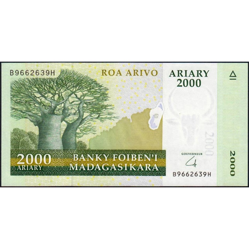Madagascar - Pick 90b - 2'000 ariary - Série B H - 2008 -  Papier -  Etat : NEUF