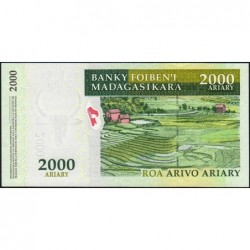 Madagascar - Pick 90b - 2'000 ariary - Série B H - 2008 -  Papier -  Etat : NEUF