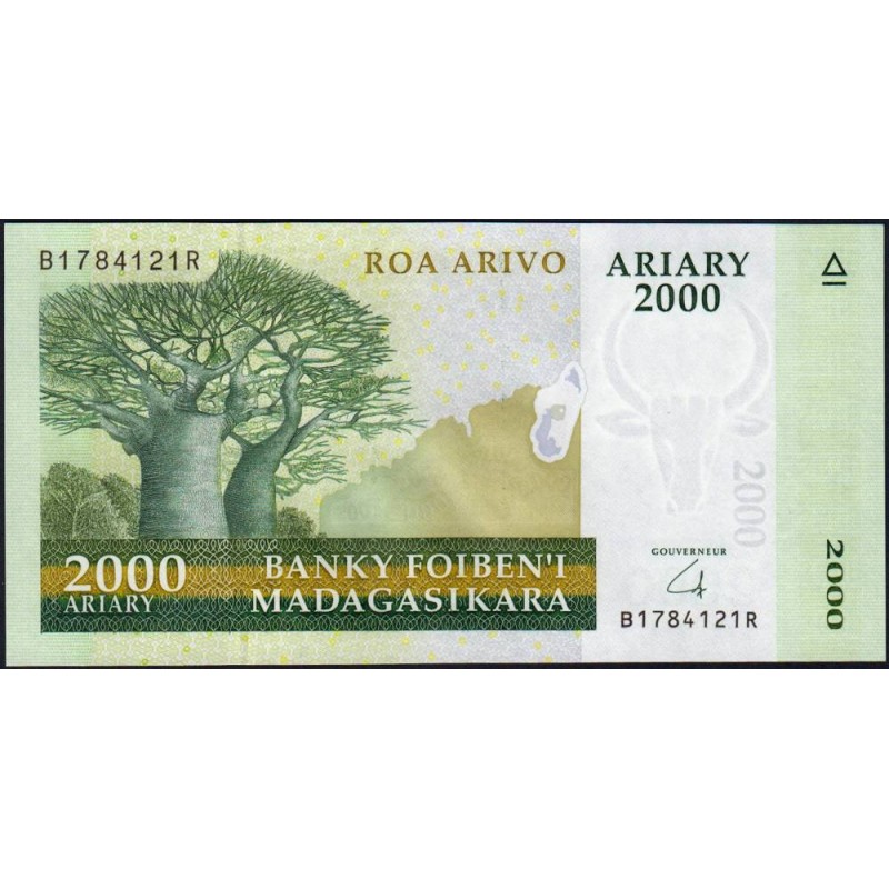 Madagascar - Pick 96 - 2'000 ariary - Série B R - 2014 - Polymère hybride - Etat : NEUF