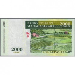 Madagascar - Pick 96 - 2'000 ariary - Série B R - 2014 - Polymère hybride - Etat : NEUF