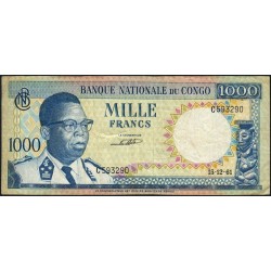 Congo (Kinshasa) - Pick 8a_2 - 1'000 francs - Série C - 15/12/1961 - Etat : TB+