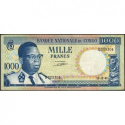 Congo (Kinshasa) - Pick 8a_2 - 1'000 francs - Série D - 15/12/1961 - Etat : TTB-