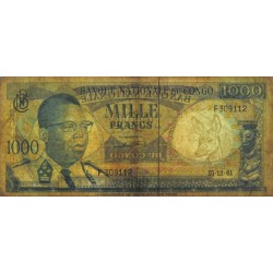 Congo (Kinshasa) - Pick 8a_2 - 1'000 francs - Série F - 15/12/1961 - Etat : TB