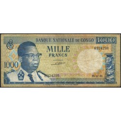 Congo (Kinshasa) - Pick 8a_2 - 1'000 francs - Série H - 15/12/1961 - Etat : TB-