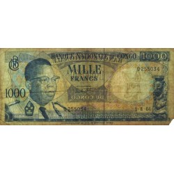 Congo (Kinshasa) - Pick 8a_3 - 1'000 francs - Série Q - 01/08/1964 - Etat : TB-
