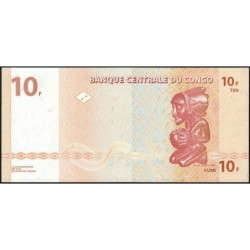 Rép. Démocr. du Congo - Pick 93 - 10 francs - Série HA E - 30/06/2003 - Etat : NEUF